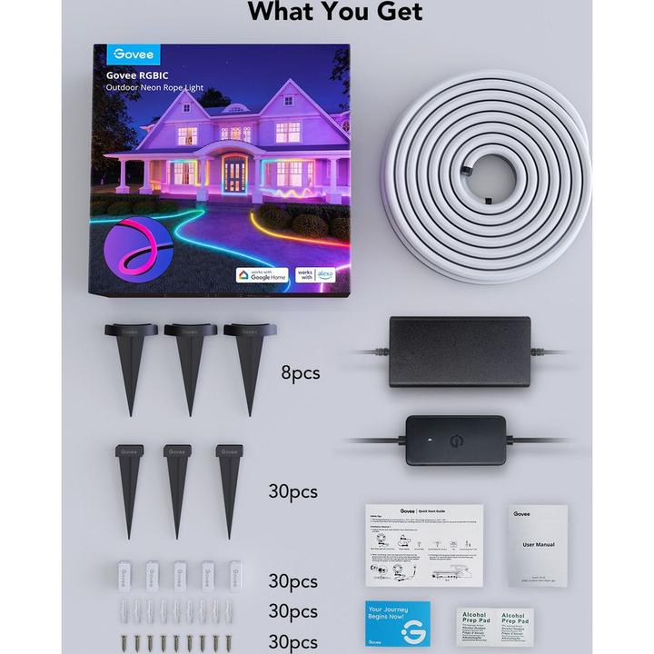 Image du produit Govee Lampes à bande néon (RGBIC, 1000 cm, Extérieur)