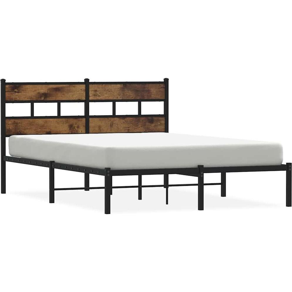 VidaXL, Bett, Bett ohne Matratze Räuchereiche (140 x 190 cm)