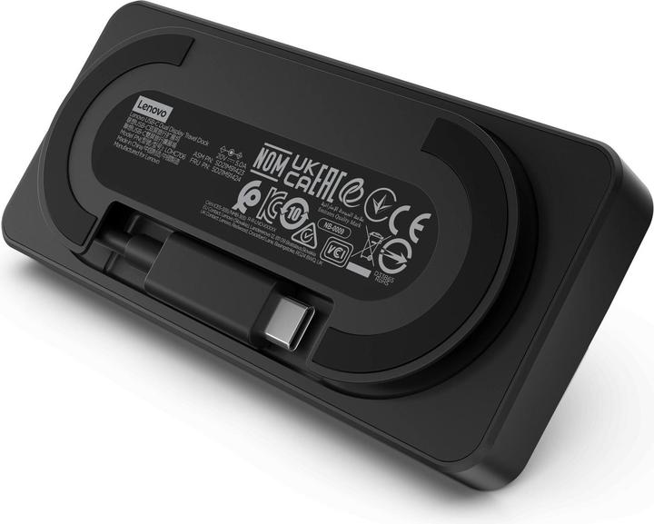 Actual product image Lenovo USB-C Dual Display Travel Dock (w/ adapter) (USB-C, 7 ports)