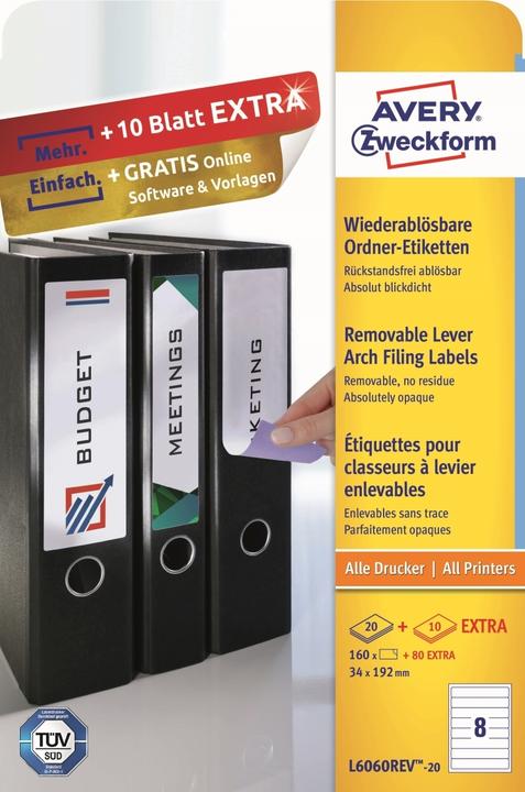Produktbild Avery Ordnerrückenschilder