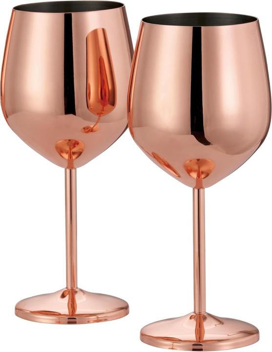 Actual product image Oak & Steel Stainless steel wine glasses rose gold set of 2 (50 cl, 2 Glasses, Wine glasses set)