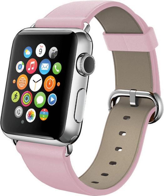 Produktbild Fongex Apple Watch 42/44/45mm - Ersatzarmband in Leder rosa (42 mm, 44 mm, 45 mm, Echtleder, Apple Watch Series 1, Apple Watch Series 5, Apple Watch Series 6, Apple Watch Series 7, Apple Watch Series 8, Apple Watch Series 9, Apple Watch SE, Apple Watch Series 2, Apple Watch Series 3, Apple Watch Series 4)