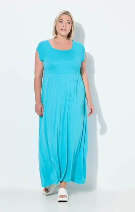 Produktbild Ulla Popken Kleid, A-Linie, gesmokt, Carré-Ausschnitt, Halbarm (54)