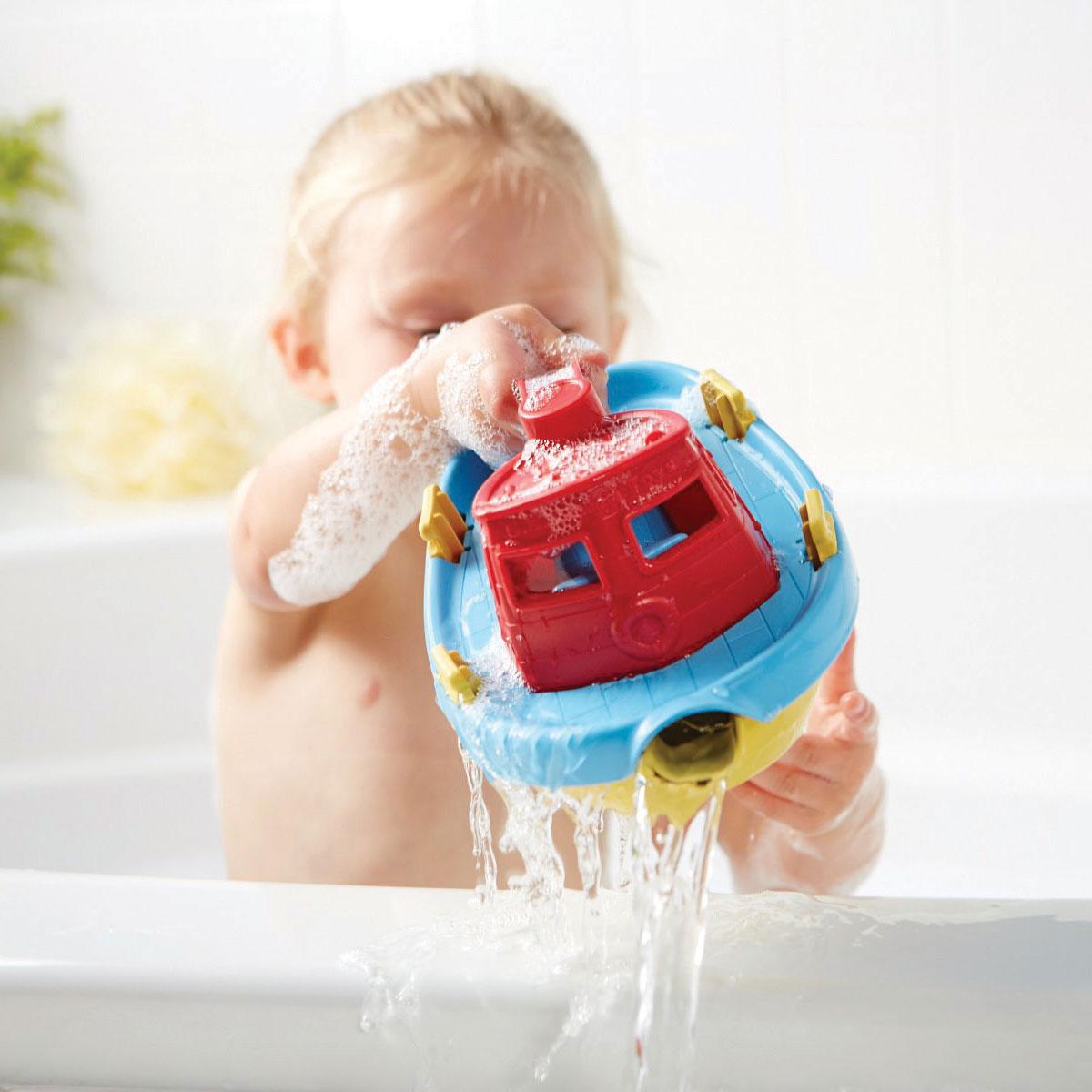 Thumbnail - Green Toys Tugboat - Rot / Blau