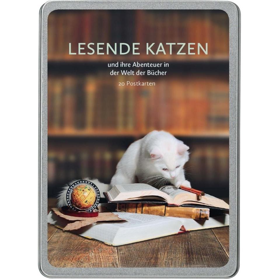 Thiele, Grusskarte + Briefpapier, Lesende Katzen