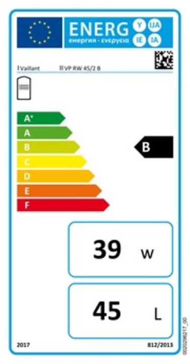 Energielabel Vaillant Buffertank VP RW 45/2 B