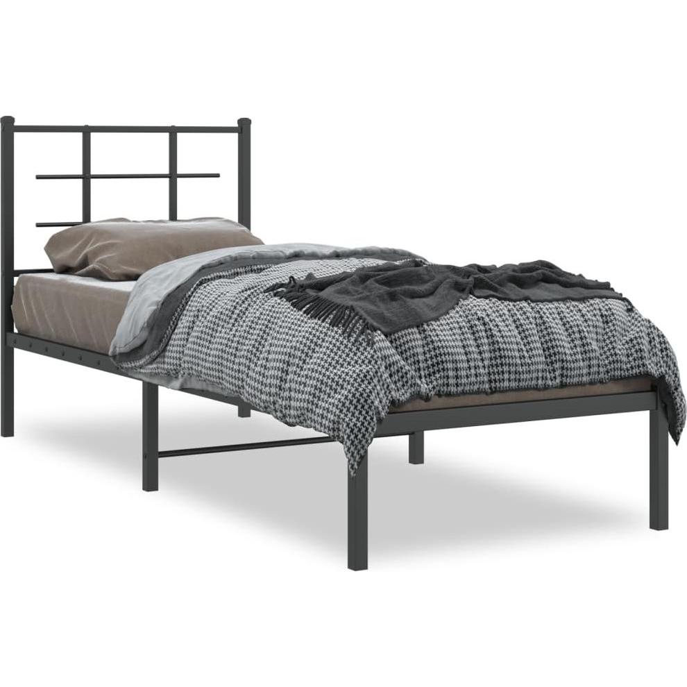 VidaXL, Bett, Bettgestell mit Kopfteil (90 x 190 cm)