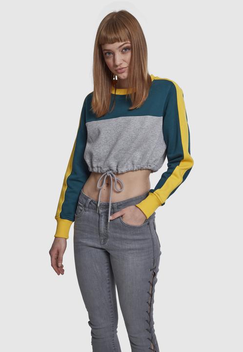 Produktbild Urban Classics Ladies Cropped 3-Tone Stripe Crew (S)