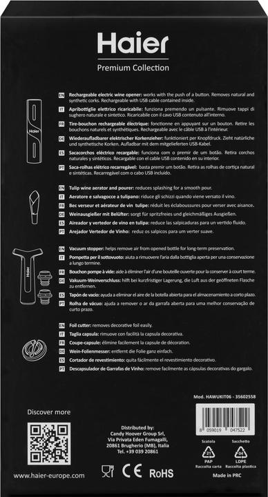 Produktbild Haier Elektrisches Weinset mit USB Stick (Weinpumpe, Weinbelüfter)