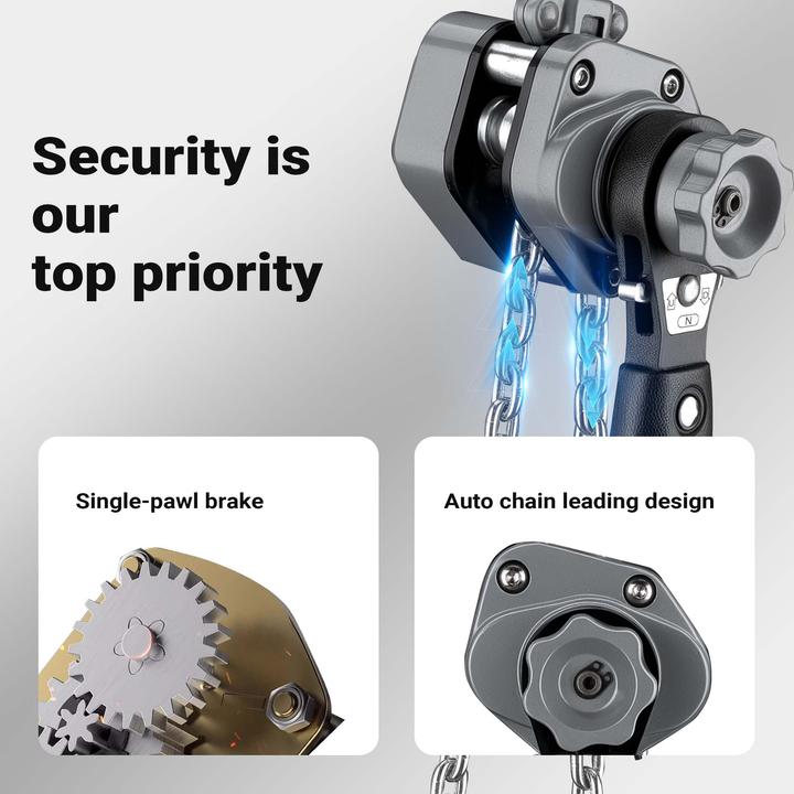 Actual product image Wiltec Lever Chain Hoist 500 kg Lifting Height 1.5 m Manual Blocks Equipment
