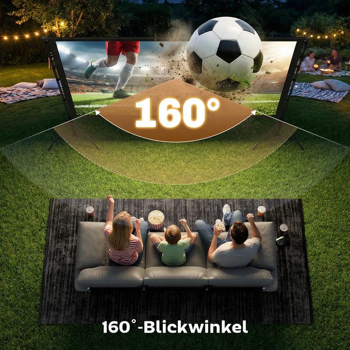 Actual product image Homcom Projektor-Leinwand Polyester, Aluminium Schwarz (100", 16:9)