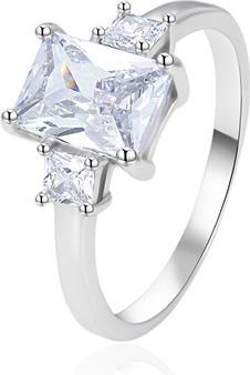 Agato - Silver ring with sparkling zircons AGT-R25W - Circuit: 58 mm