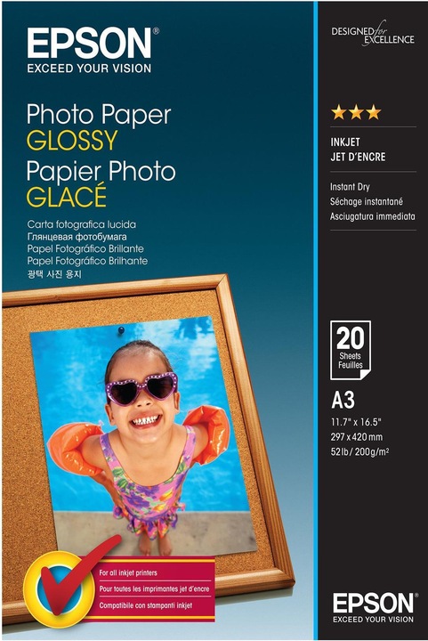 Epson Glossy photo paper A3 (200 g/m², A3, 20 x)