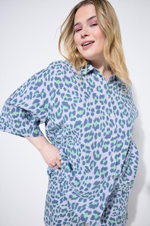 Actual product image Studio Untold Muslin Leopard Print Short Sleeve Blouse (60)