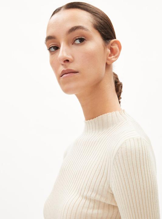 Actual product image Armedangels Alaania Pullover Stand-Up Collar Oatmilk (L)