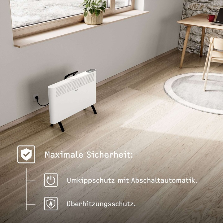 Produktbild Stiebel Eltron Elektroheizung engergiesparend, Standgerät CNS 2000 Plus LCD move, 2 kW für ca. 25 m², TÜV geprüft (2000 W)