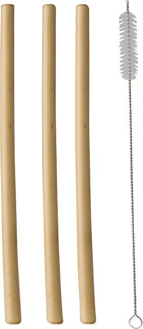 Papstar Bambus-Trinkhalm "pure", 230 mm, natur (12 x)