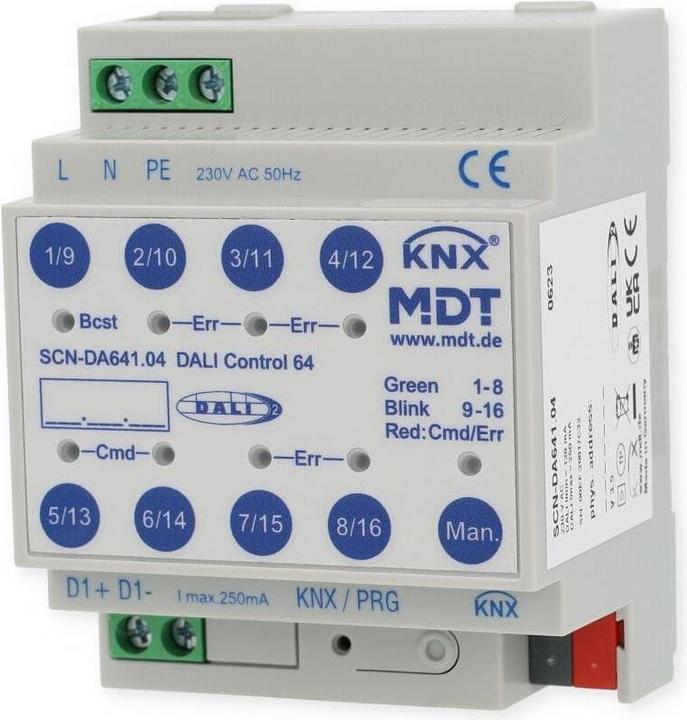 Actual product image MDT MDTtechno. DALI Control 64 Gateway 4TE, REG SCN-DA641.04
