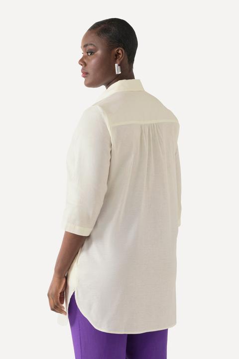 Produktbild Ulla Popken Bluse, Leinenmix, A-Linie, Hemdkragen, 3/4-Arm (46, 48)