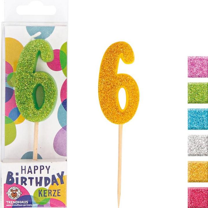 Immagine prodotto Trendhaus Candele cifra Birthday Fun Glitter Mini (6 x)
