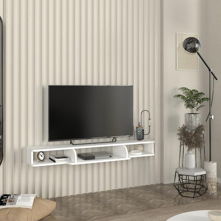 Actual product image En.Casa TV-Lowboard hängend Aar 135x30x16 cm Weiss