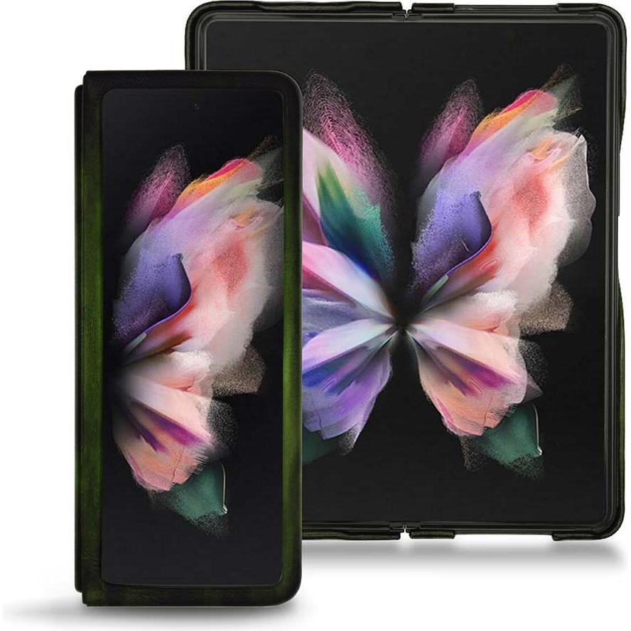 Noreve Lederschutzhülle (Samsung Galaxy Z Fold3), Smartphone Hülle, Grün