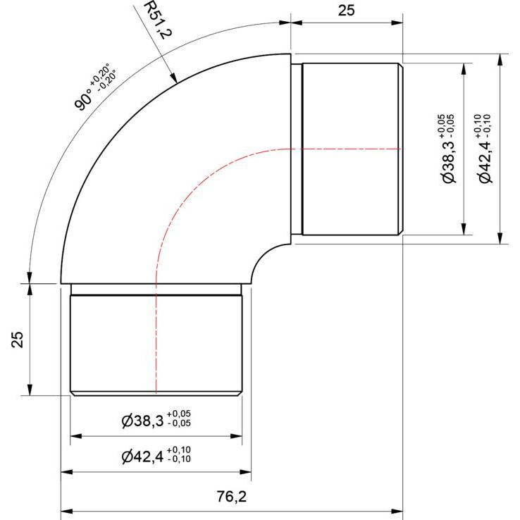Thumbnail - OK-Line, Baubeschläge + Holzverbinder, Rohrverbinder 90° gebogene Ausführung (1 Stk.)