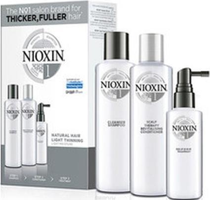 Actual product image Nioxin System 1 Natural Hair Light Thinning Kit for Unisex 3 Piece Set