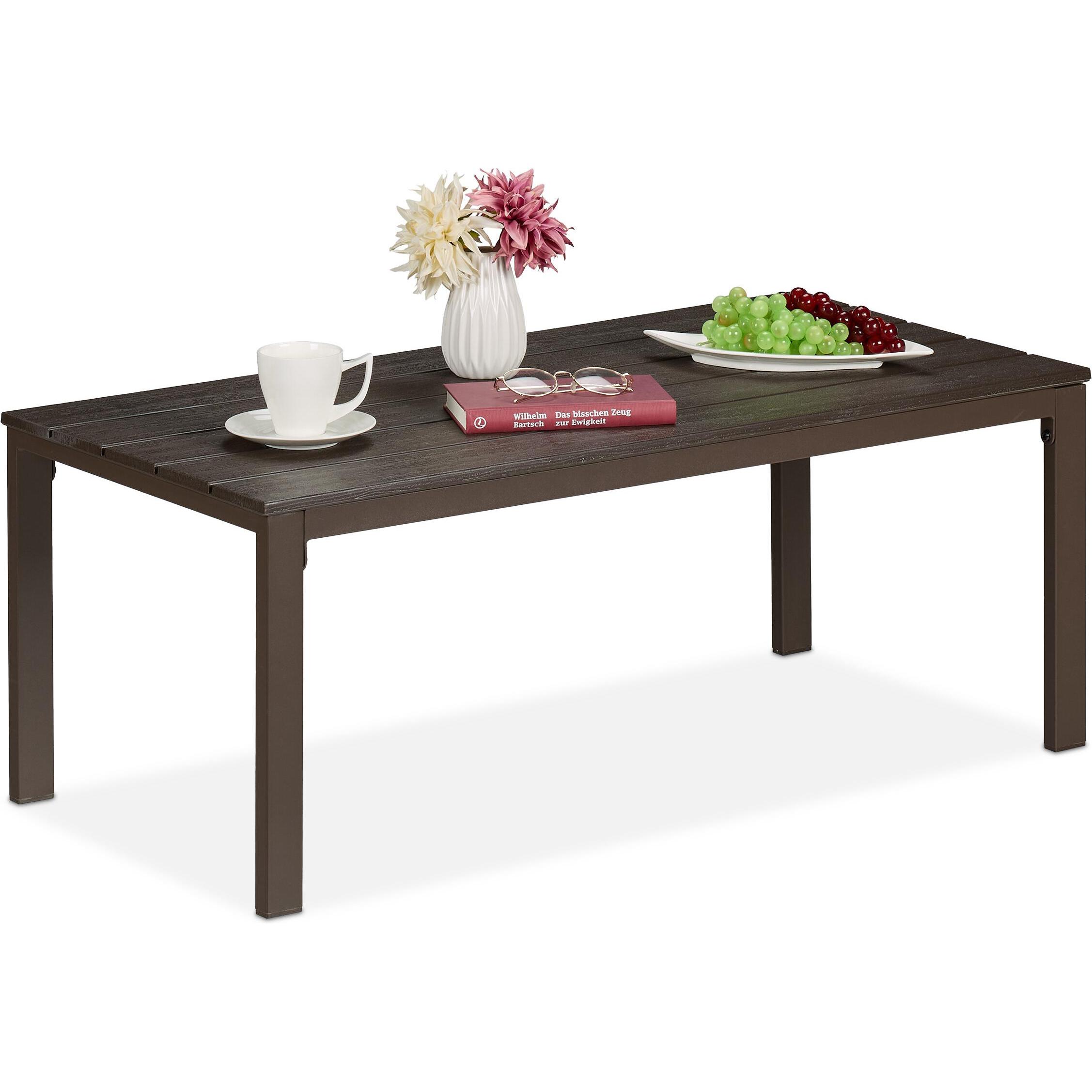 Relaxdays, Gartentisch + Balkontisch, Gartentisch (98 cm)