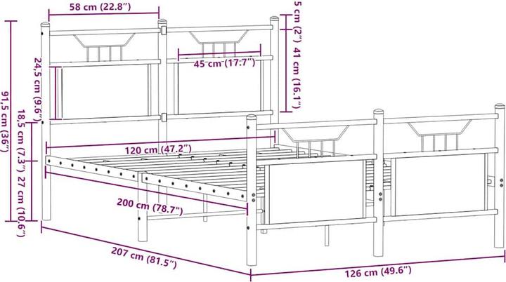 Image du produit vidaXL Bettgestell (120 x 200 cm)