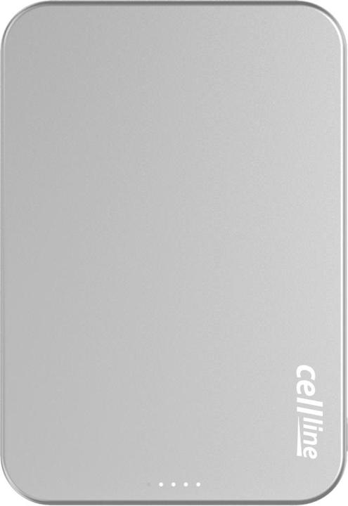 Produktbild Beline Mini Powerbank Cellline MagSafe 5000mAh Qi2 15W CL-MBP-02 gray / titanium Magnetic wireless mini pow (5000 mAh, 15 W, 15 Wh)