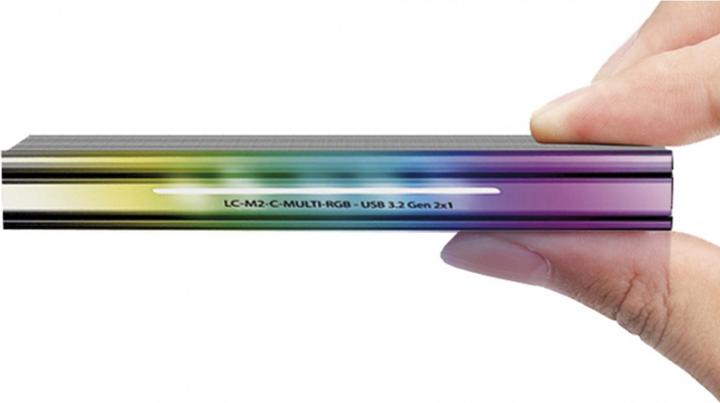 Produktbild LC-Power Externes Gehäuse LC-M2-C-MULTI-RGB M.2 (M.2 2242, M.2 2260, M.2 2280)