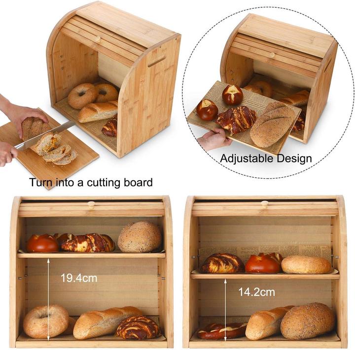 Produktbild G.a Homefavor 2-stöckiger Brotkasten mit herausnehmbarer Schicht