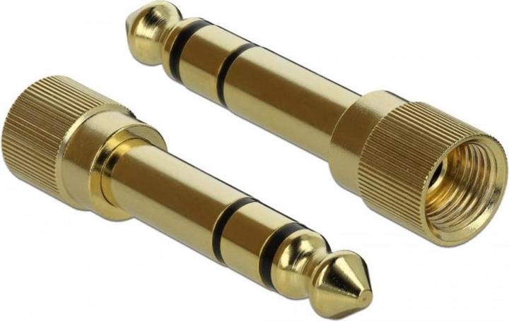 Image du produit Delock Adaptateur audio jack 3,5 mm Bu > 6,35 mm Métal-or 3 broches (Adaptateur jack)