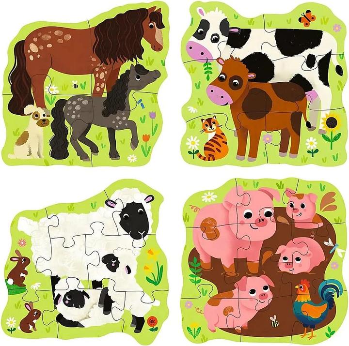 Produktbild Ravensburger Puzzle UP! Bauernhoftiere von, 12004001 - 4 konturgeformte Puzzles mit 4, 6, 8, 10