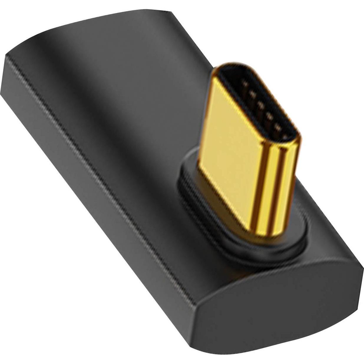 Thumbnail - Avizar USB-C Adapter mittig abgewinkelt (USB Typ C, USB Typ C), Mobilgerät Adapter, Schwarz