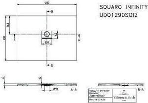 Produktbild Villeroy & Boch V&B Duschwanne SQUARO INFINITY R-eck1200x900x40mm stone white