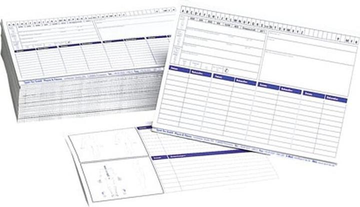 Produktbild Sport-Tec Patienten Karteikarten, 100 Stück, gefaltet auf DIN A5 quer (A5)