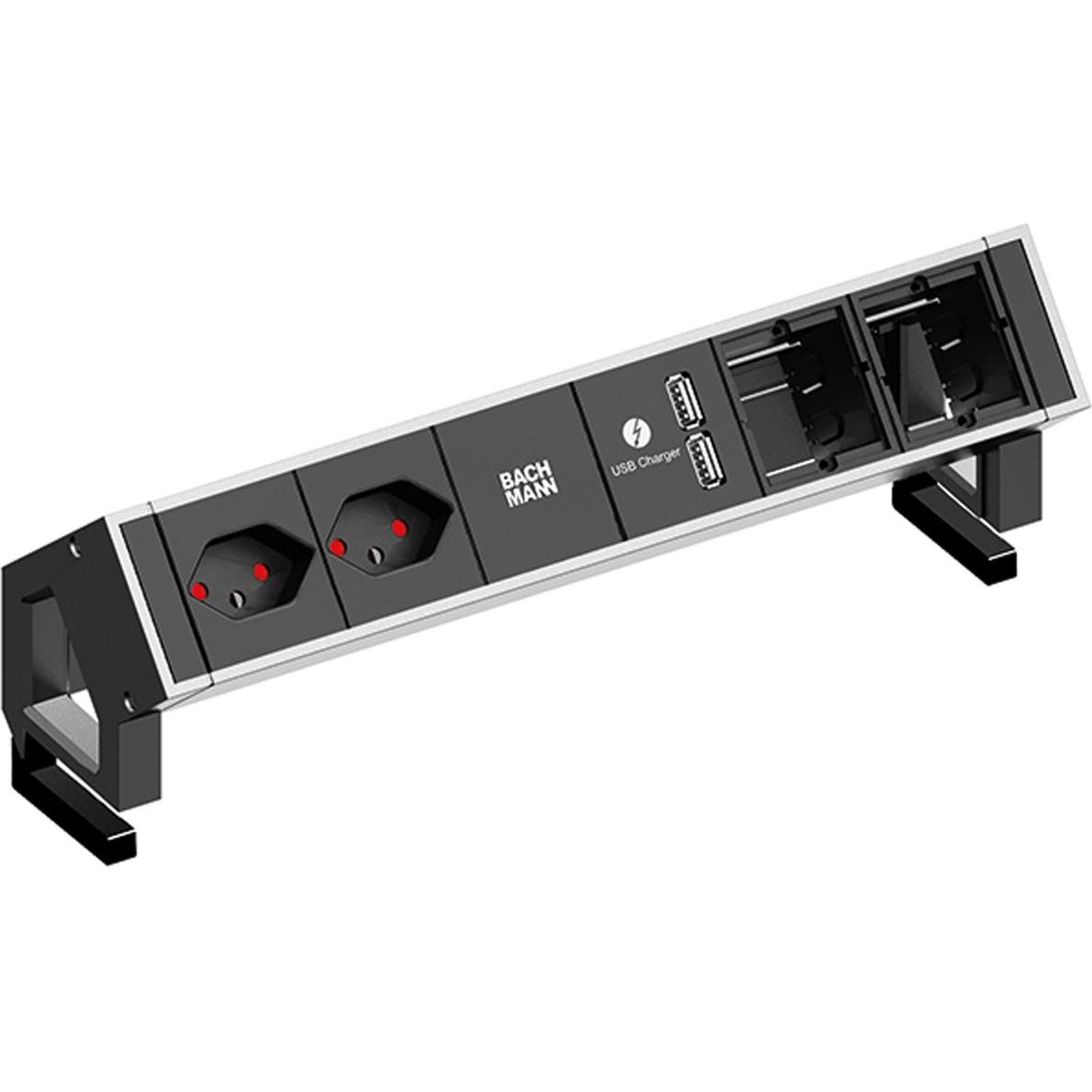 Bachmann, Steckdosenleiste, Desk 2 (2 x, Typ 13, USB-A, 0.20 m)