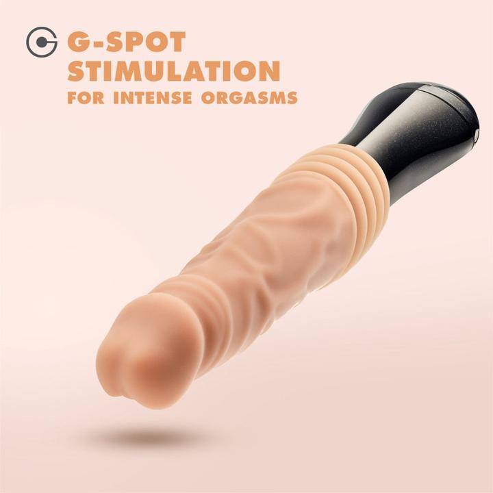 Actual product image Blush Dr. Skin Silikon Dr. Knight Stossender und vibrierender Dildo Beige