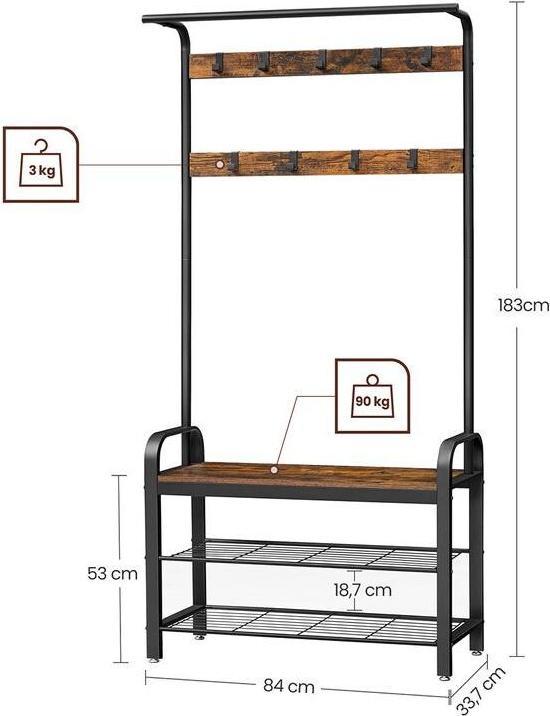 Actual product image Vasagle Wall coat rack