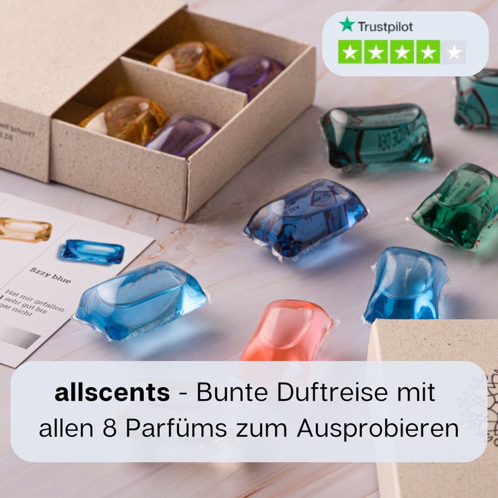 Produktbild scentme allscent all-in-one Universalwaschmittel mit Wäscheparfüm (32 Waschgänge, Caps, Pods)