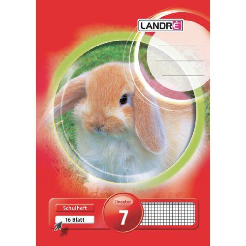 Produktbild Landré A5 2fach rückendrahtgeheftetes Schulheft (A5, Kariert, Harter Einband)