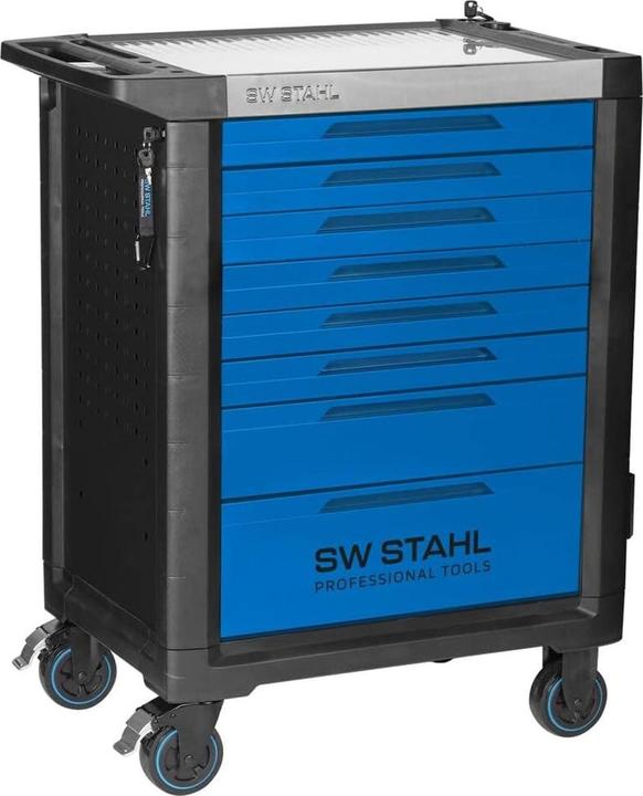 Actual product image SW-Stahl Z3113 Professional workshop trolley TT801 blue I 8 drawers I 4 drawers filled I 246 parts I (246x)