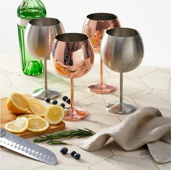 Produktbild Oak & Steel Edelstahl Gin Gläser Silber 4er-Set (7 dl, 4 x, Gin Gläser)