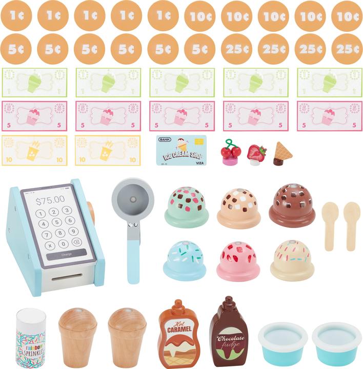 Immagine prodotto Teamson Kids Eiscreme-Verkaufsstand Rollenspielset fr Kinder Kreativer Eiswagen