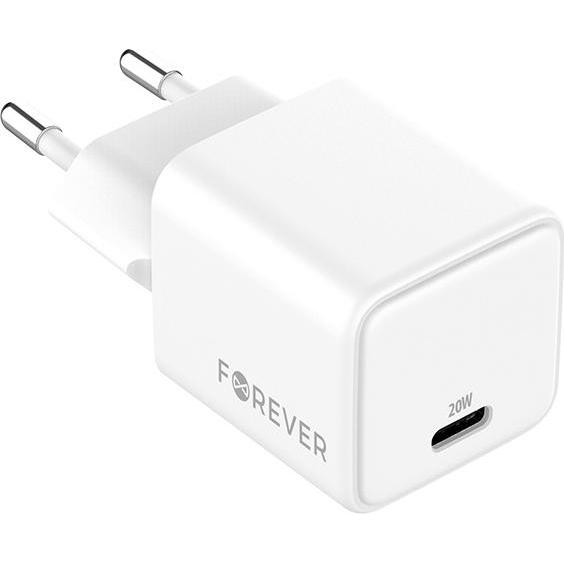Forever TC-08-20C GaN PD QC charger 1x USB-C 20W white (20 W), USB Ladegerät, Weiss