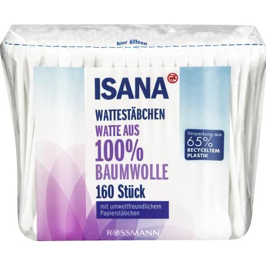 Isana Bianco Cotton Fioc + Dischetti Di Cotone, Boccioli Di Cotone