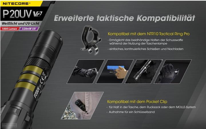 Produktbild Nitecore P20UV V2 - 1000 Lumen + UV-Licht (15.10 cm, 1000 lm)