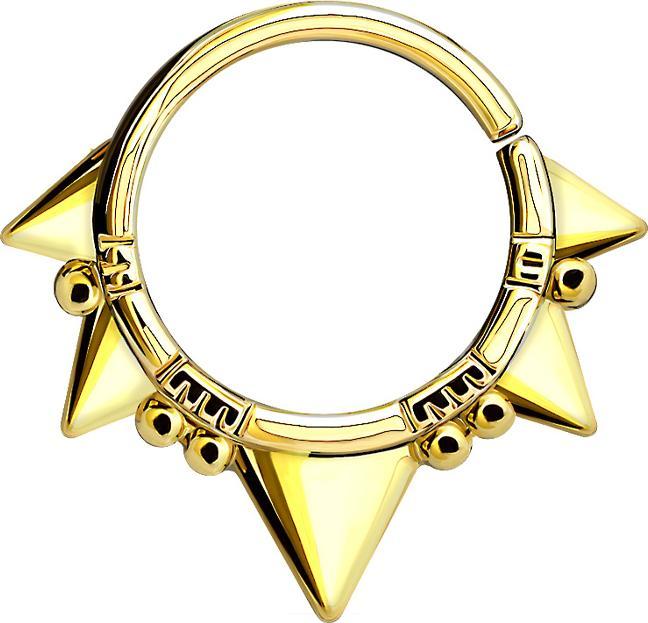 Image du produit Star Piercing Anneau septum cinq triangles 14k doré (Laiton)